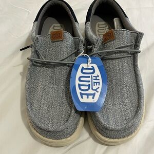 Hey Dude Wally Funk Nylon Craft Navy Casual Loafer Shoes Mens Size 8 New w Tags